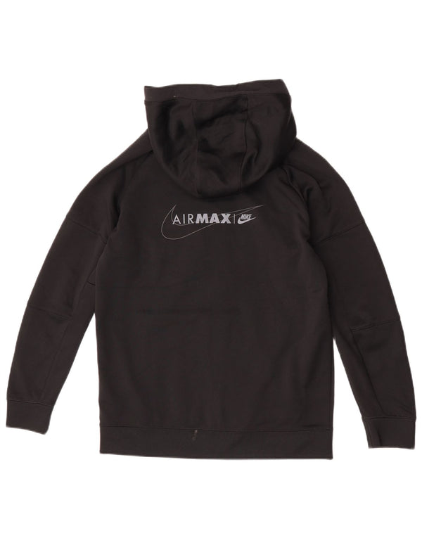 Nike Boys Air Max Zip Hoodie Sweater 12-13 Years Large Black Colourblock