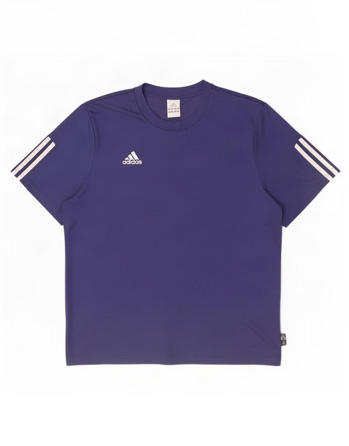 Adidas Mens Climalite T-Shirt Top Large Navy Blue Polyester
