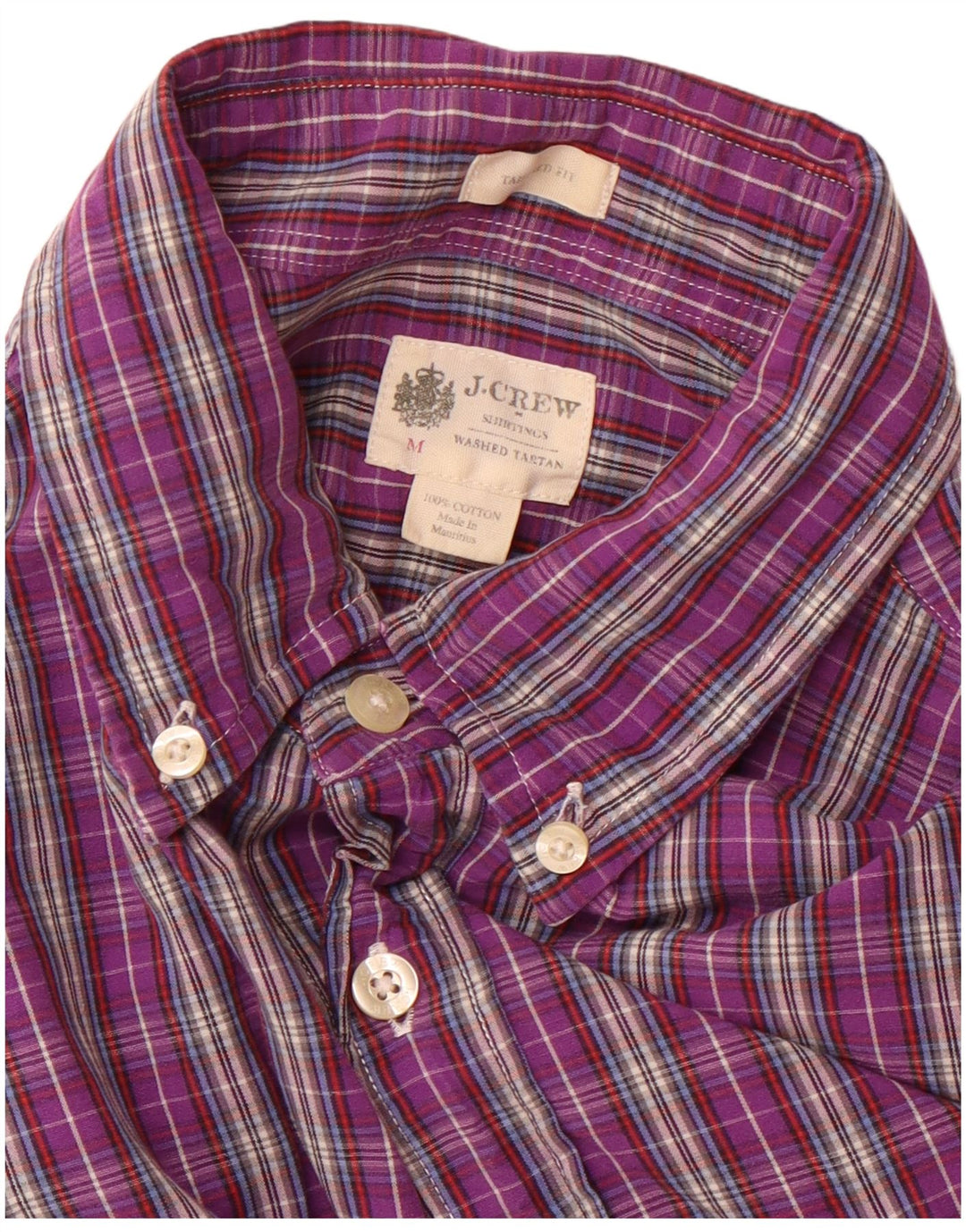 J. Crew Mens Tailored Fit Shirt Medium Purple Check Cotton