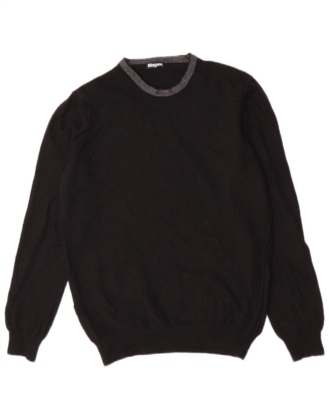 Blauer Mens Crew Neck Jumper Sweater Medium Black