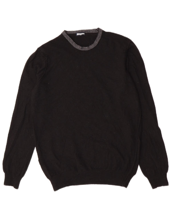 Blauer Mens Crew Neck Jumper Sweater Medium Black