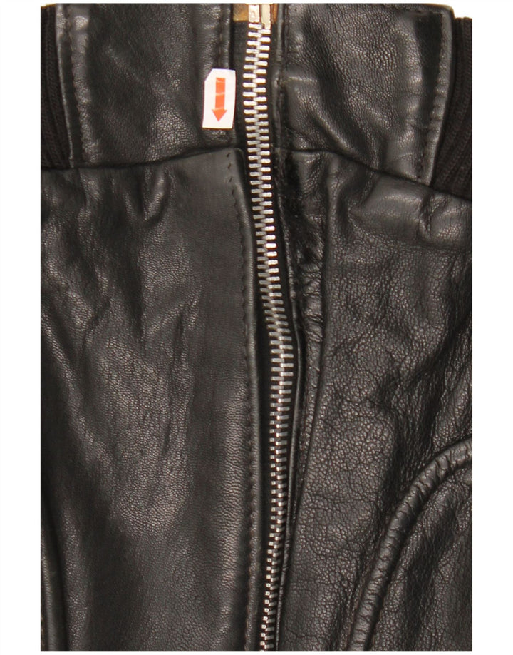 VINTAGE Mens Leather Jacket UK 40 Large Black Leather