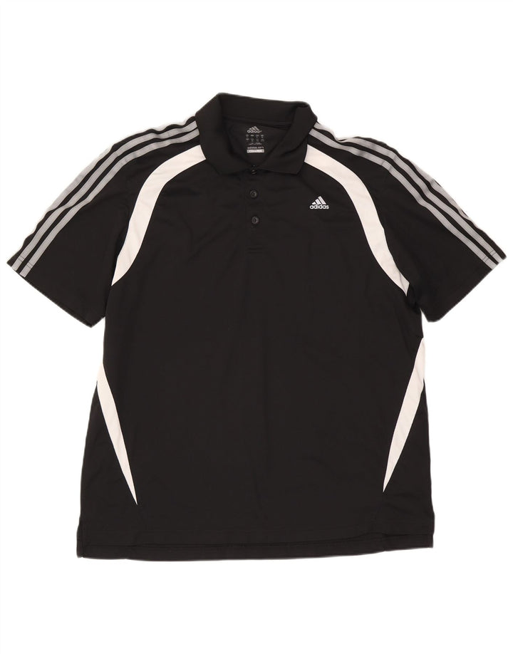 Adidas Mens Climalite Polo Shirt XL Black Colourblock Polyester
