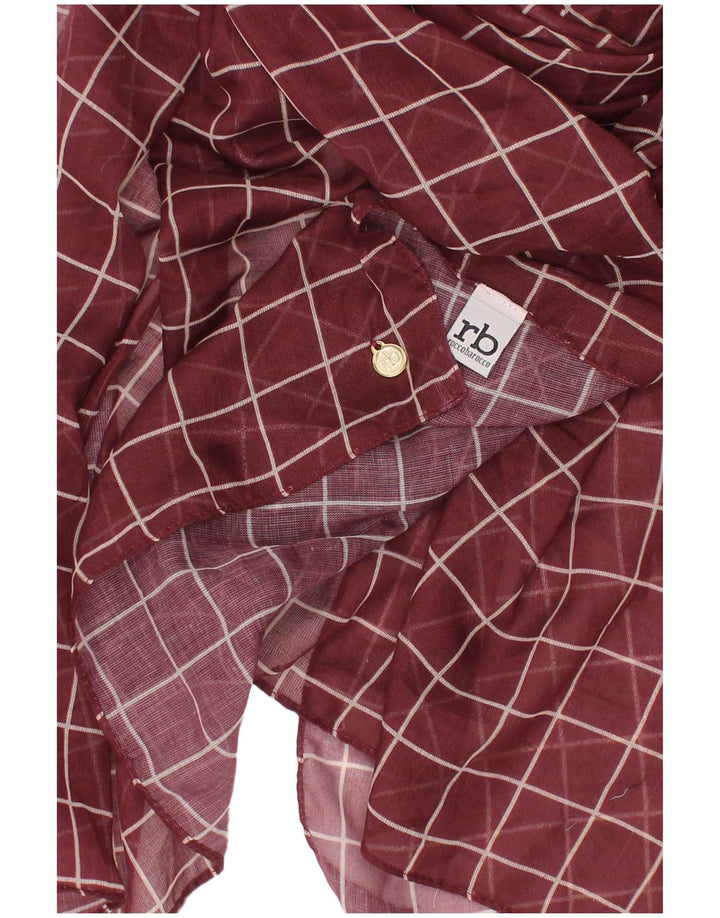 Roccobarocco Womens Rectangle Scarf One Size Maroon Check Classic