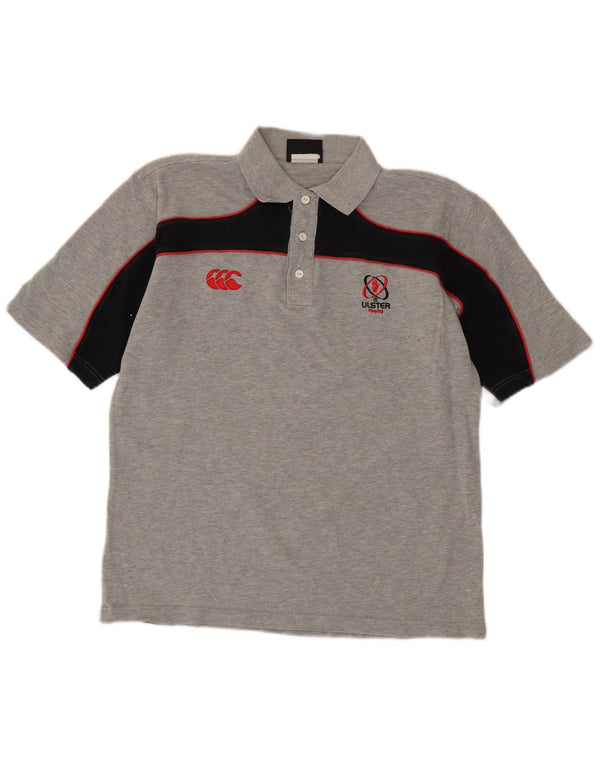Canterbury Mens Polo Shirt Small Grey Colourblock Cotton