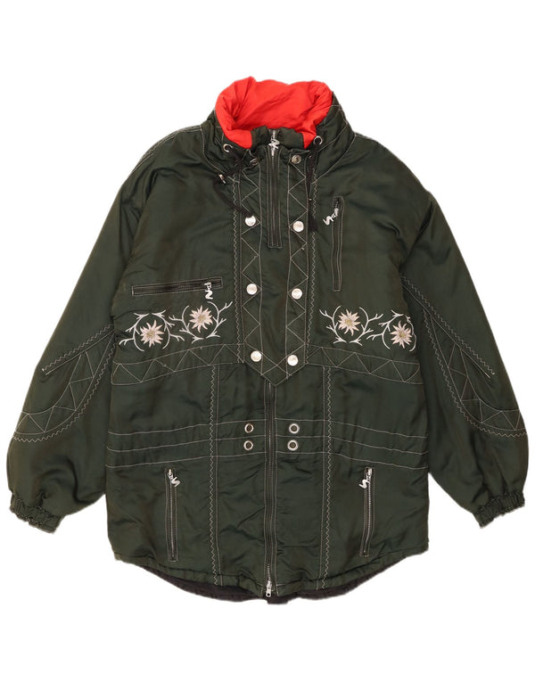 Sportalm Womens Graphic Oversized Ski Jacket EU 38 Medium Green Floral