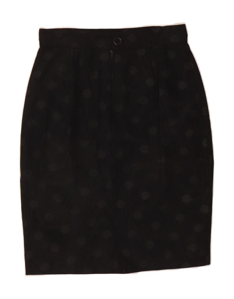 GENNY Womens High Waist Pencil Skirt IT 42 Medium W25  Black Polka Dot Vintage Genny and Second-Hand Genny from Messina Hembry 