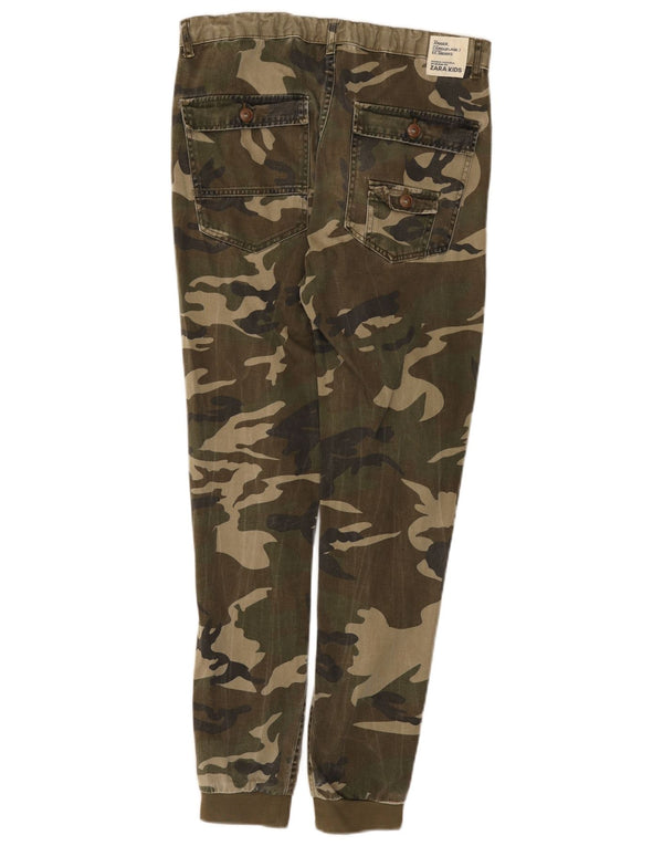 Zara Boys Joggers Chino Trousers 13-14 Years W30 L28 Green Camouflage
