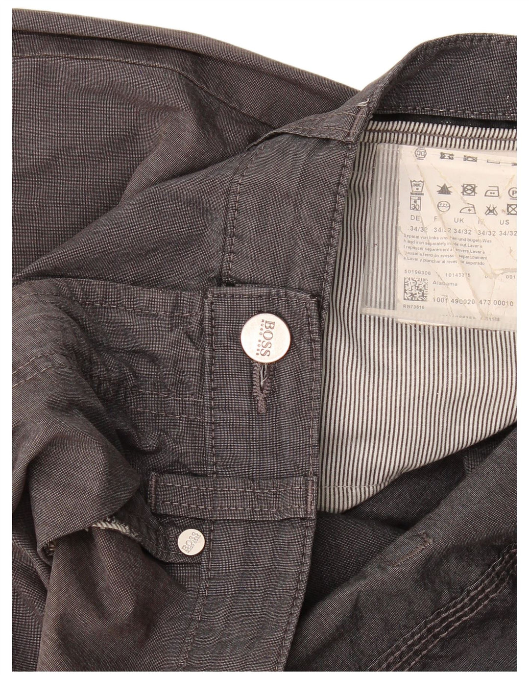 Hugo Boss Mens Straight Casual Trousers W34 L32 Grey