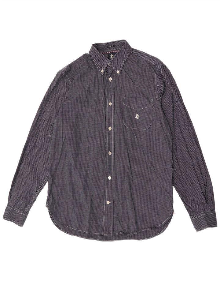 Marina Yachting Mens Regular Fit Shirt Size 39 Medium Navy Blue Check