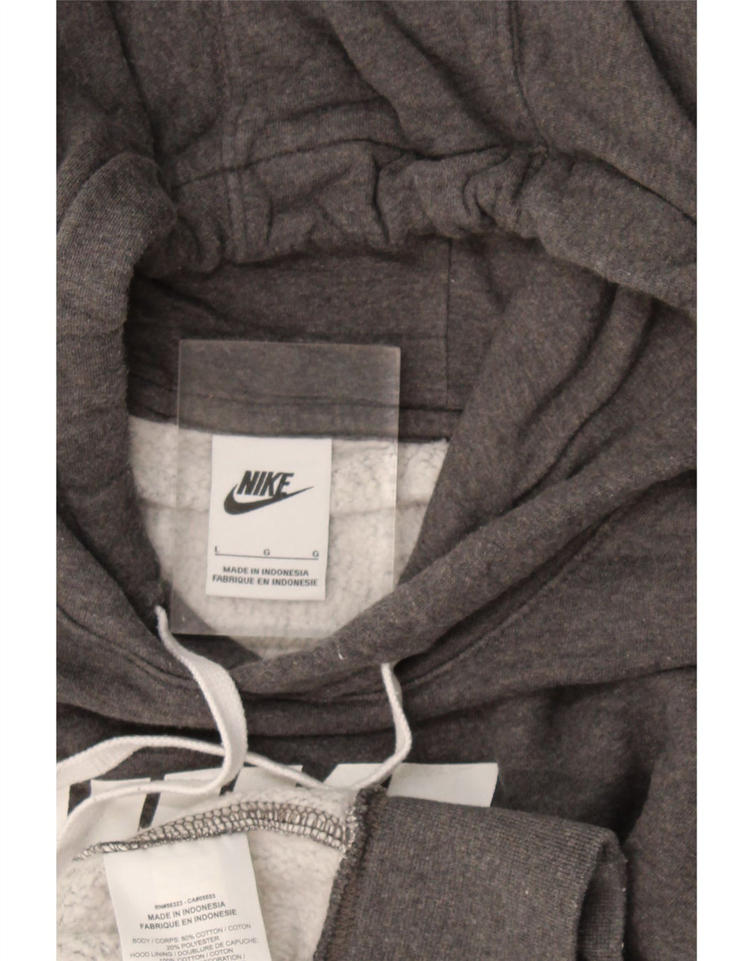 Nike Mens Graphic Hoodie Jumper Large Grey Cotton