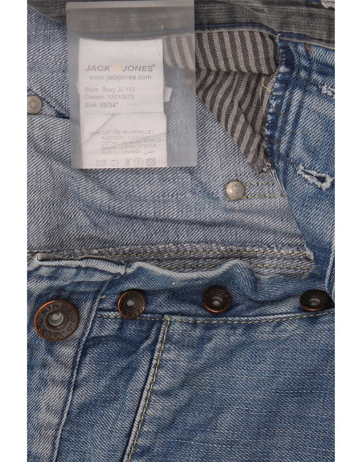 Jack & Jones Mens Boxy Loose Jeans W33 L34 Blue Cotton