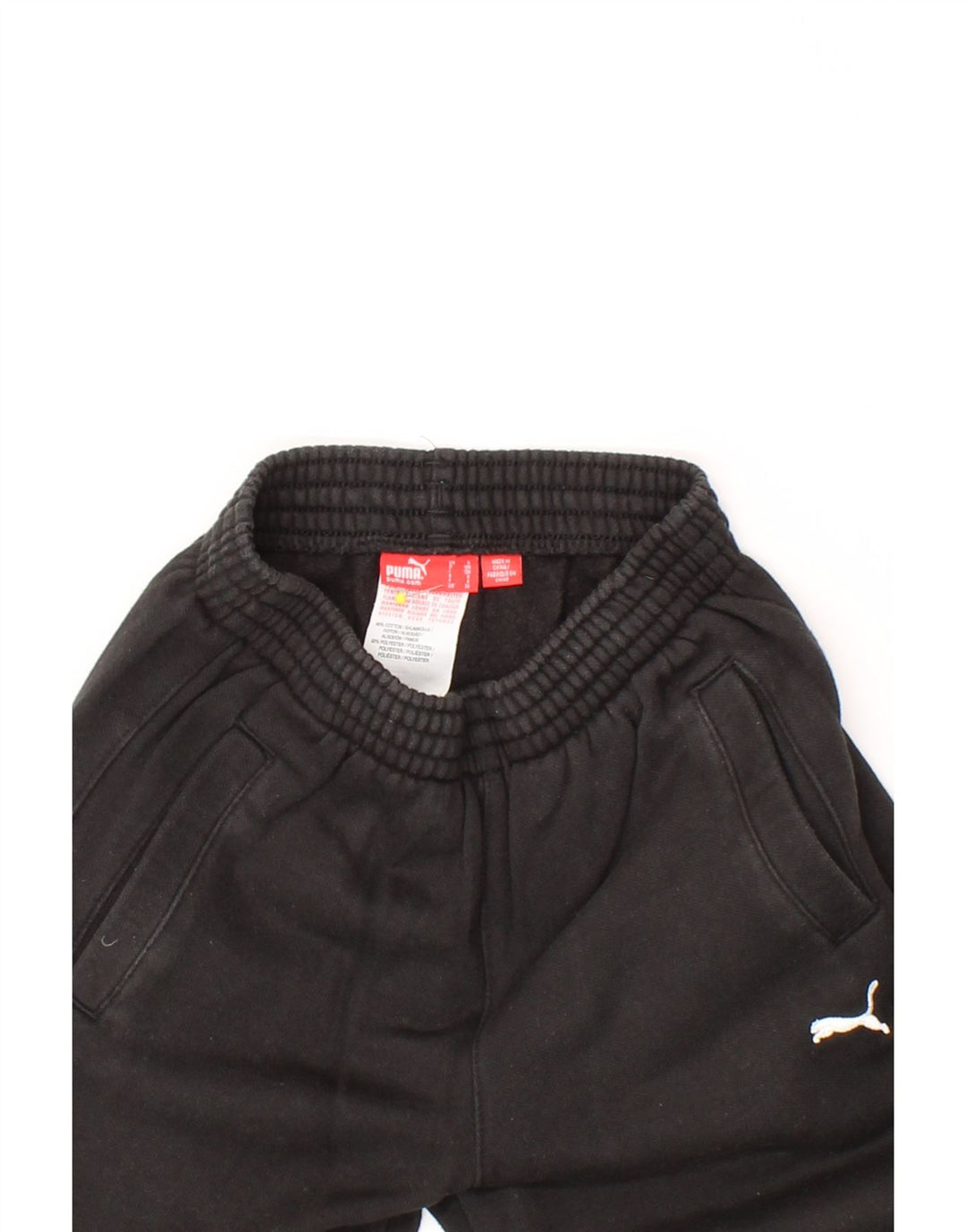 PUMA Boys Graphic Tracksuit Trousers 7-8 Years Small  Black Cotton Vintage Puma and Second-Hand Puma from Messina Hembry 