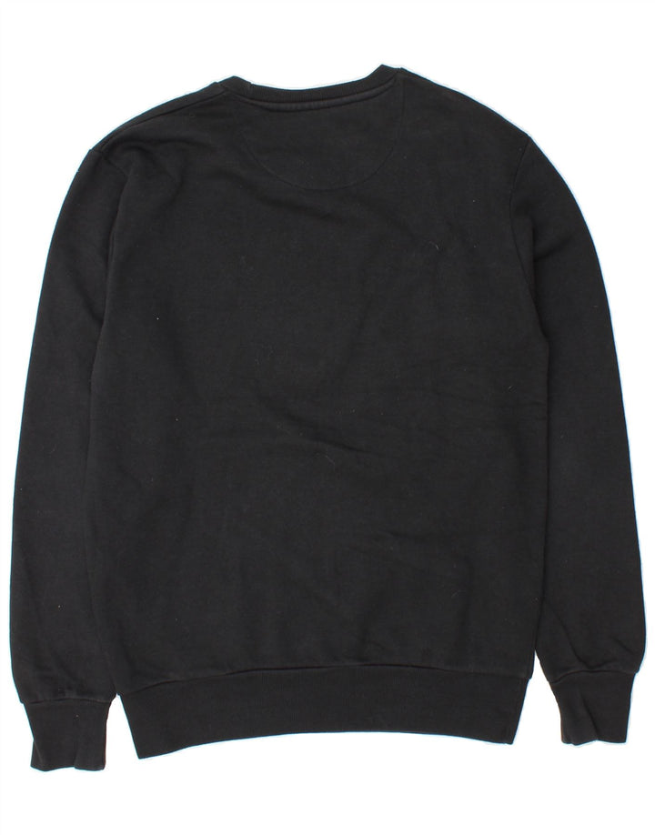 ELLESSE Mens Graphic Sweatshirt Jumper Small Black Cotton Vintage Ellesse and Second-Hand Ellesse from Messina Hembry 