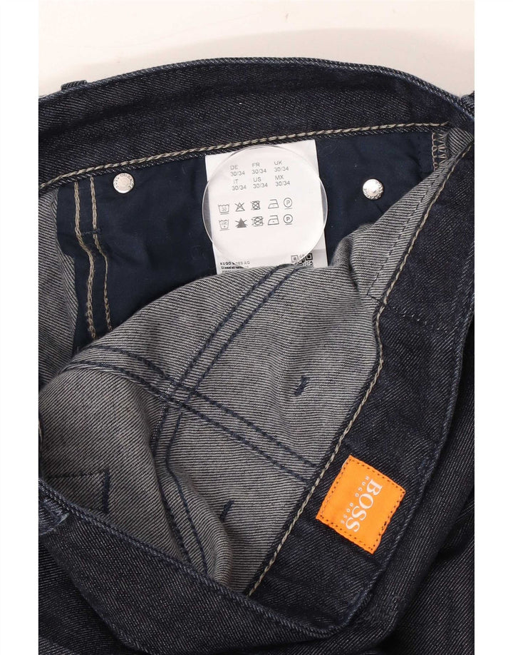 Hugo Boss Mens Straight Jeans W30 L27 Navy Blue Cotton