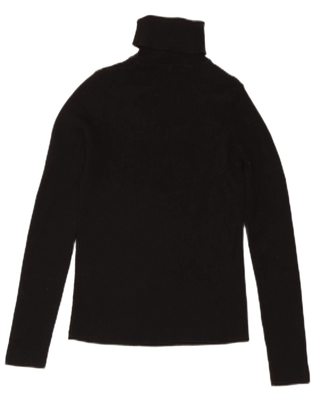 Zara Womens Roll Neck Blouse Top UK 12 Medium Black Viscose