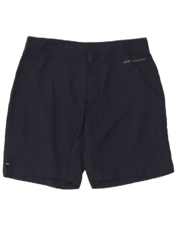 Reebok Mens Graphic Casual Shorts Small W32 Navy Blue Nylon