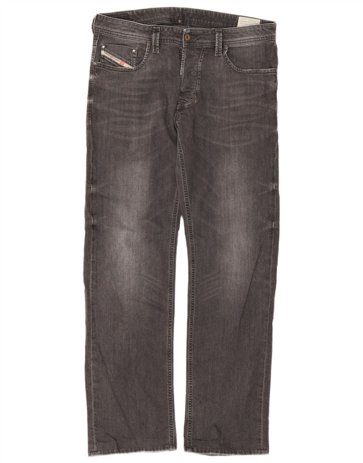 Diesel Mens Larkee Regular Straight Jeans W34 L32 Grey Cotton