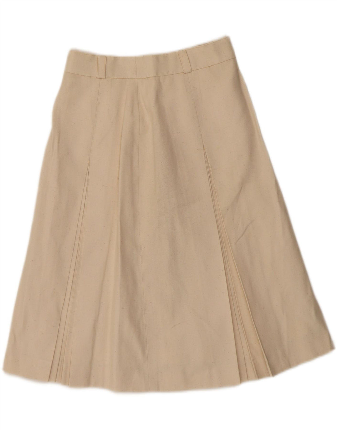 VINTAGE Womens Pleated A-Line Skirt W26 Small  Beige Vintage Vintage and Second-Hand Vintage from Messina Hembry 