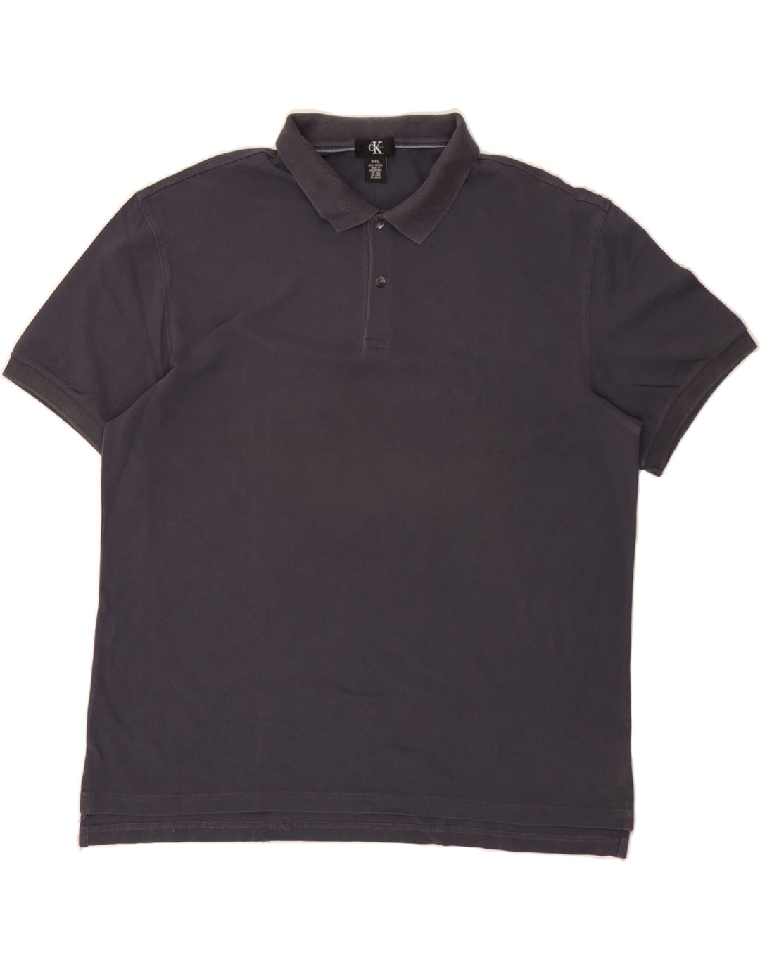 CALVIN KLEIN Mens Polo Shirt 2XL Navy Blue Cotton Vintage Calvin Klein and Second-Hand Calvin Klein from Messina Hembry 