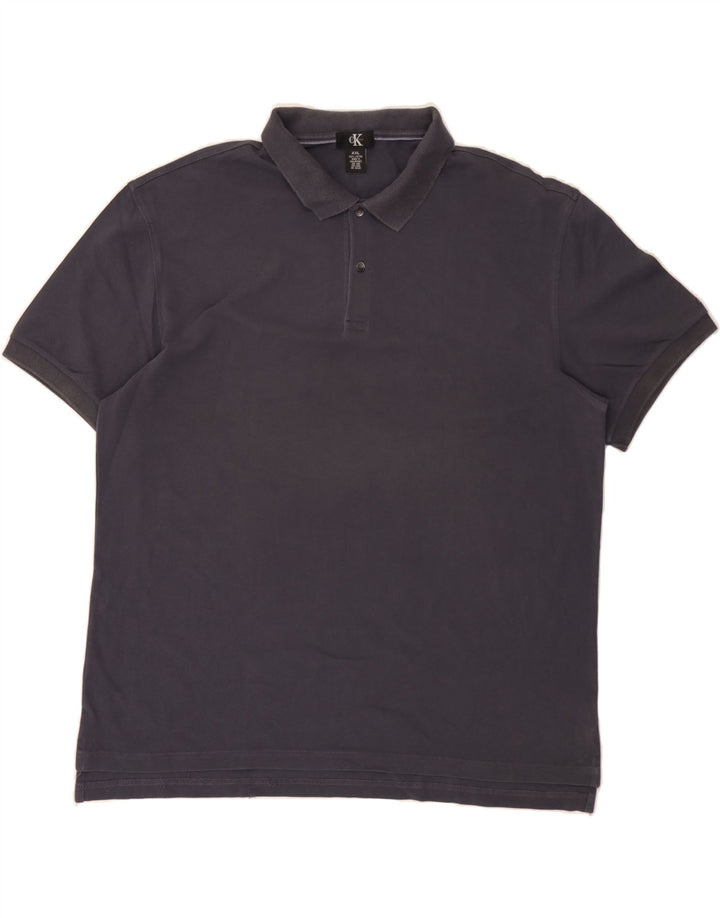 CALVIN KLEIN Mens Polo Shirt 2XL Navy Blue Cotton Vintage Calvin Klein and Second-Hand Calvin Klein from Messina Hembry 