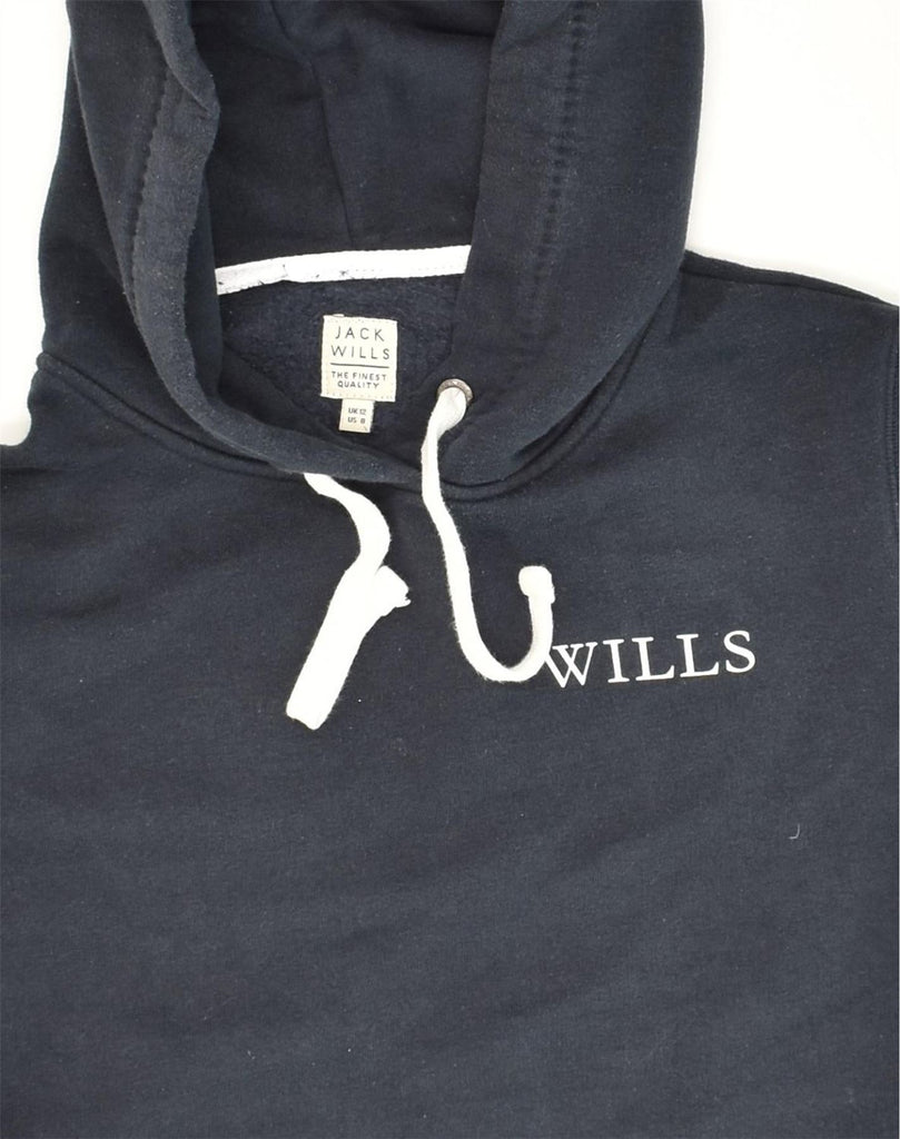 JACK WILLS Womens Hoodie Jumper UK 12 Medium  Black Cotton | Vintage Jack Wills | Thrift | Second-Hand Jack Wills | Used Clothing | Messina Hembry 