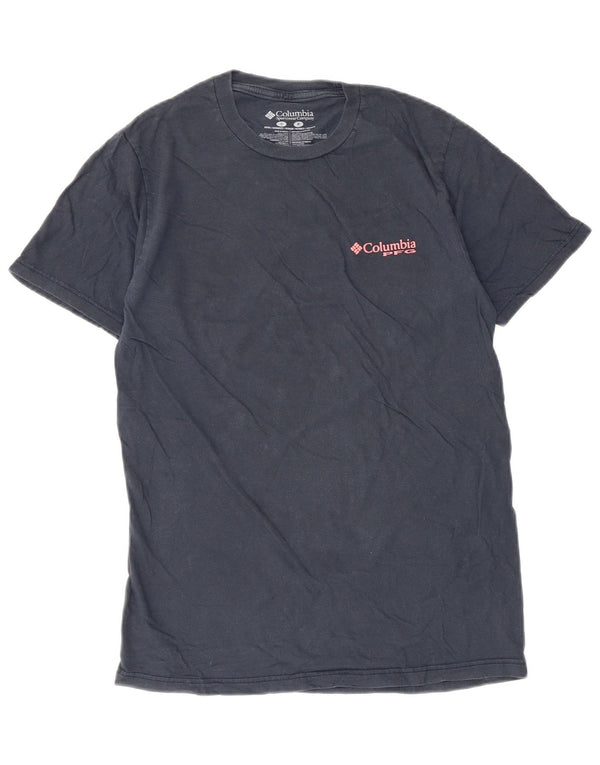 Columbia Mens Graphic T-Shirt Top Small Navy Blue Cotton