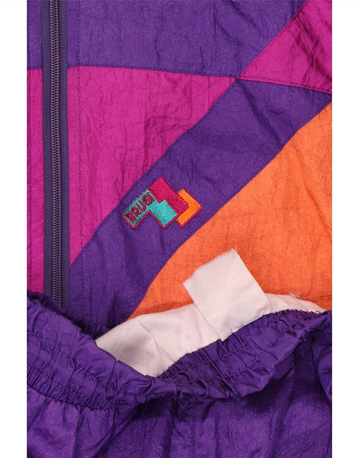 Brugi Mens Full Tracksuit Large Purple Colourblock