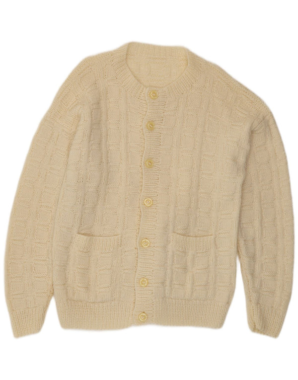 Vintage Mens Cardigan Sweater Large Beige