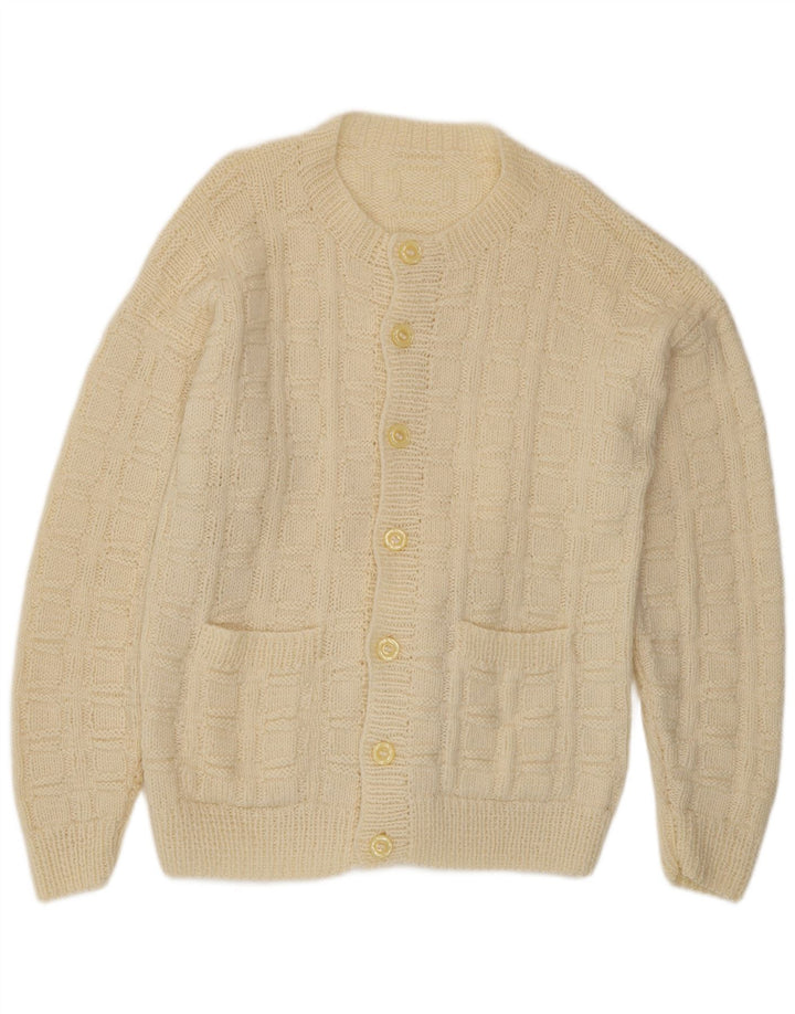 Vintage Mens Cardigan Sweater Large Beige