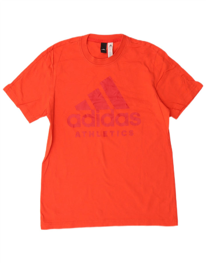 ADIDAS Mens Graphic T-Shirt Top Small Orange Cotton