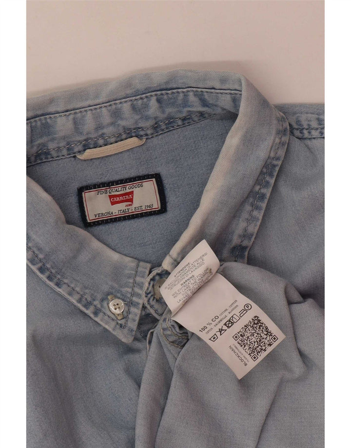 Carrera Mens Denim Shirt XL Blue Cotton