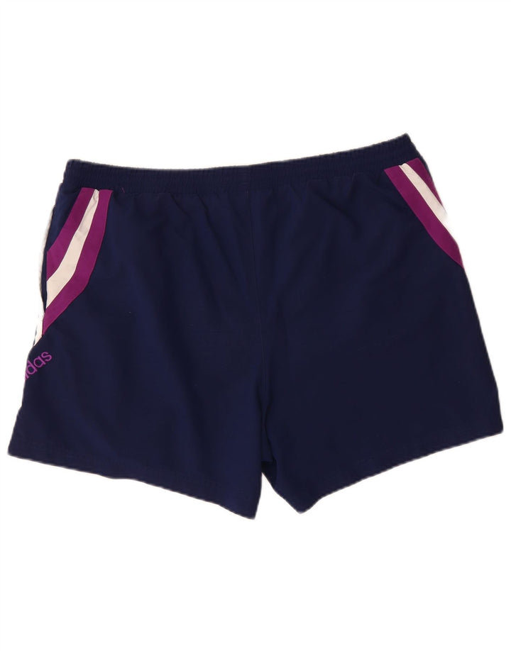 ADIDAS Mens Sport Shorts XL Navy Blue Colourblock Polyester