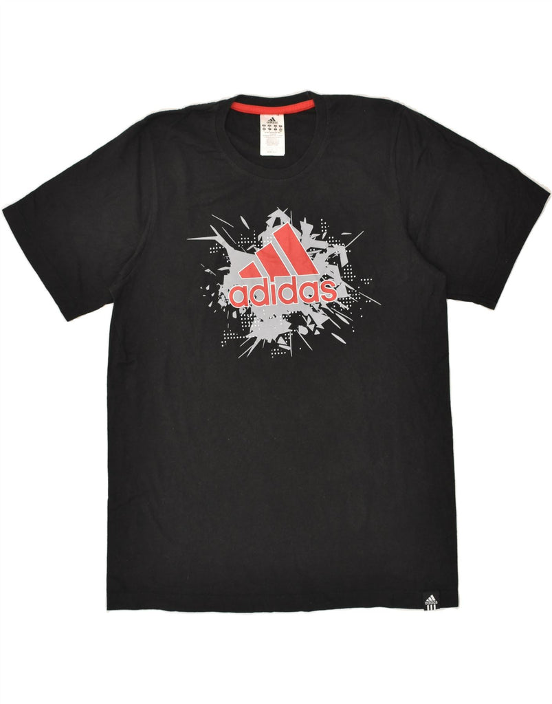 ADIDAS Mens Graphic T-Shirt Top Medium Black Cotton | Vintage Adidas | Thrift | Second-Hand Adidas | Used Clothing | Messina Hembry 