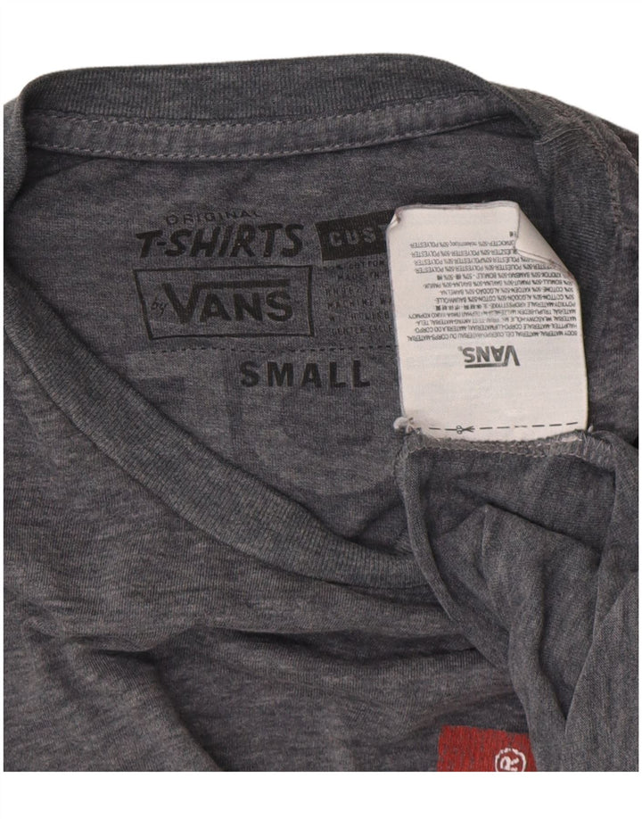 VANS Mens Custom Fit Graphic T-Shirt Top Small Grey Flecked Cotton