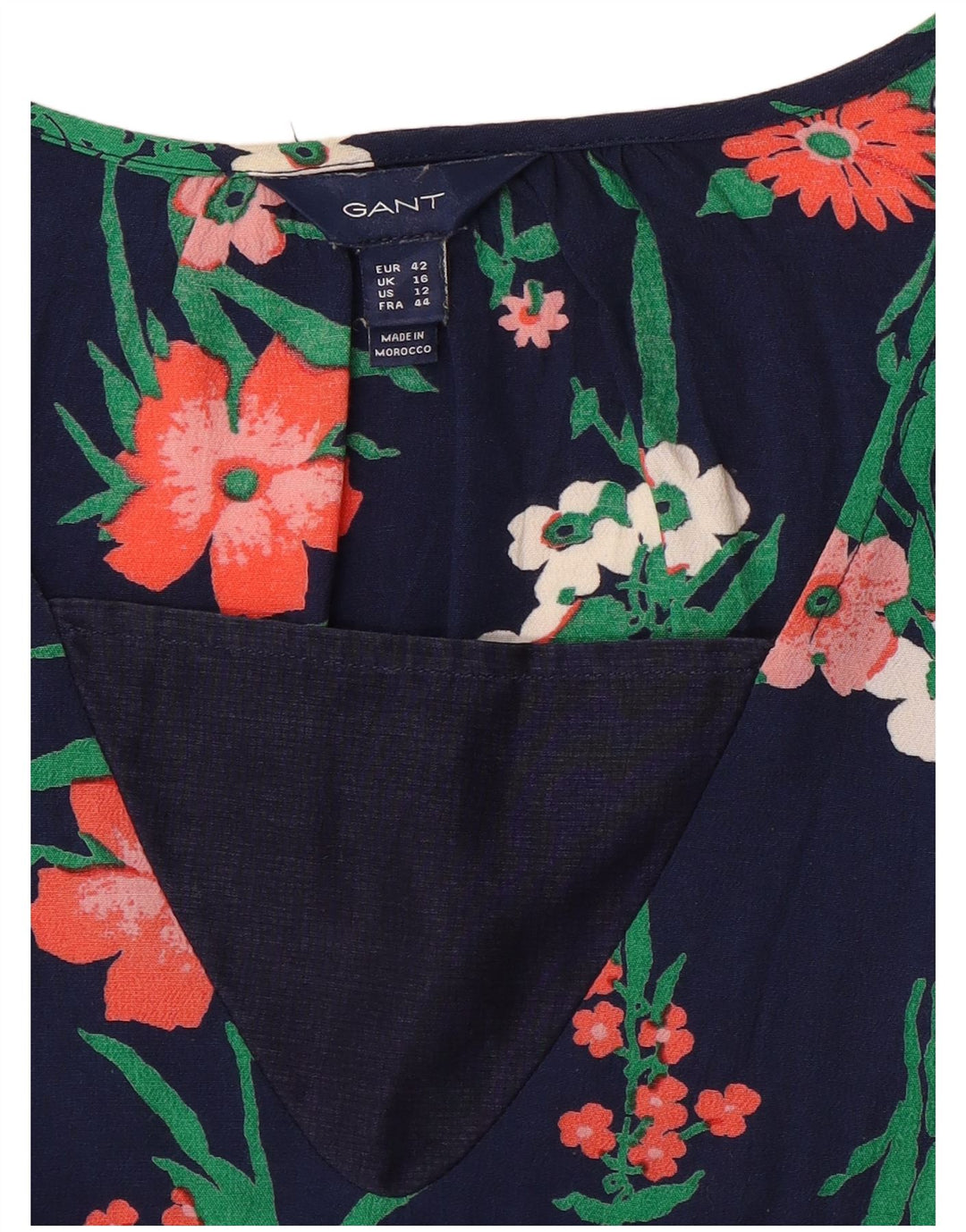 Gant Womens Blouse Top UK 16 Large Navy Blue Floral