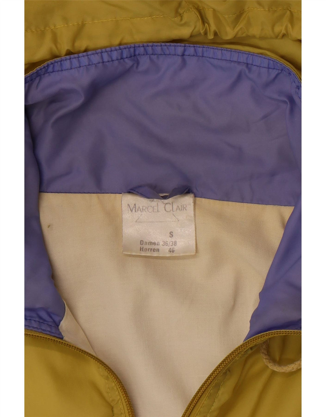 Marcel Clair Mens Hooded Rain Jacket EU 46 Small Multicoloured Colourblock