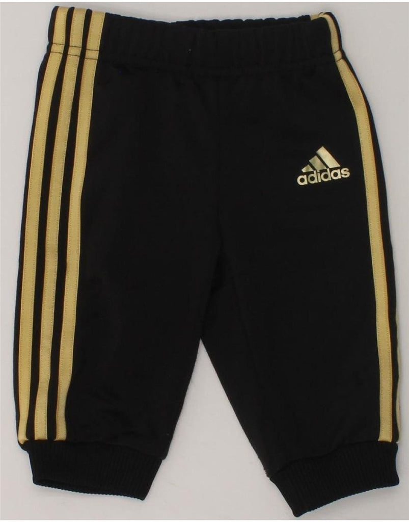 ADIDAS Baby Boys Joggers Tracksuit Trousers 0-3 Months Black Polyester | Vintage Adidas | Thrift | Second-Hand Adidas | Used Clothing | Messina Hembry 