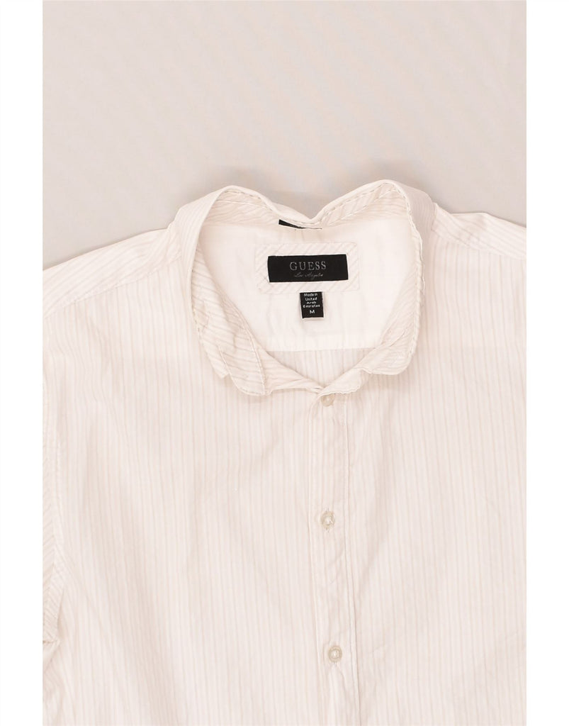 GUESS Mens Slim Fit Shirt Medium White Striped Cotton | Vintage Guess | Thrift | Second-Hand Guess | Used Clothing | Messina Hembry 