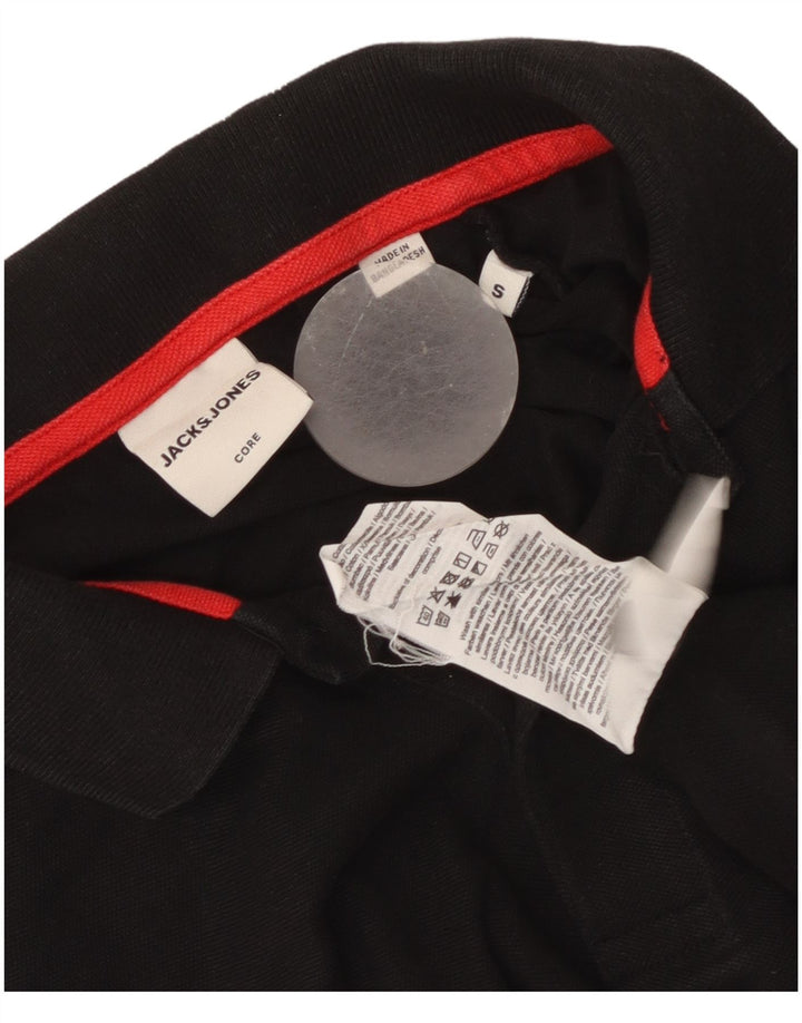 Jack & Jones Mens Polo Shirt Small Black Cotton
