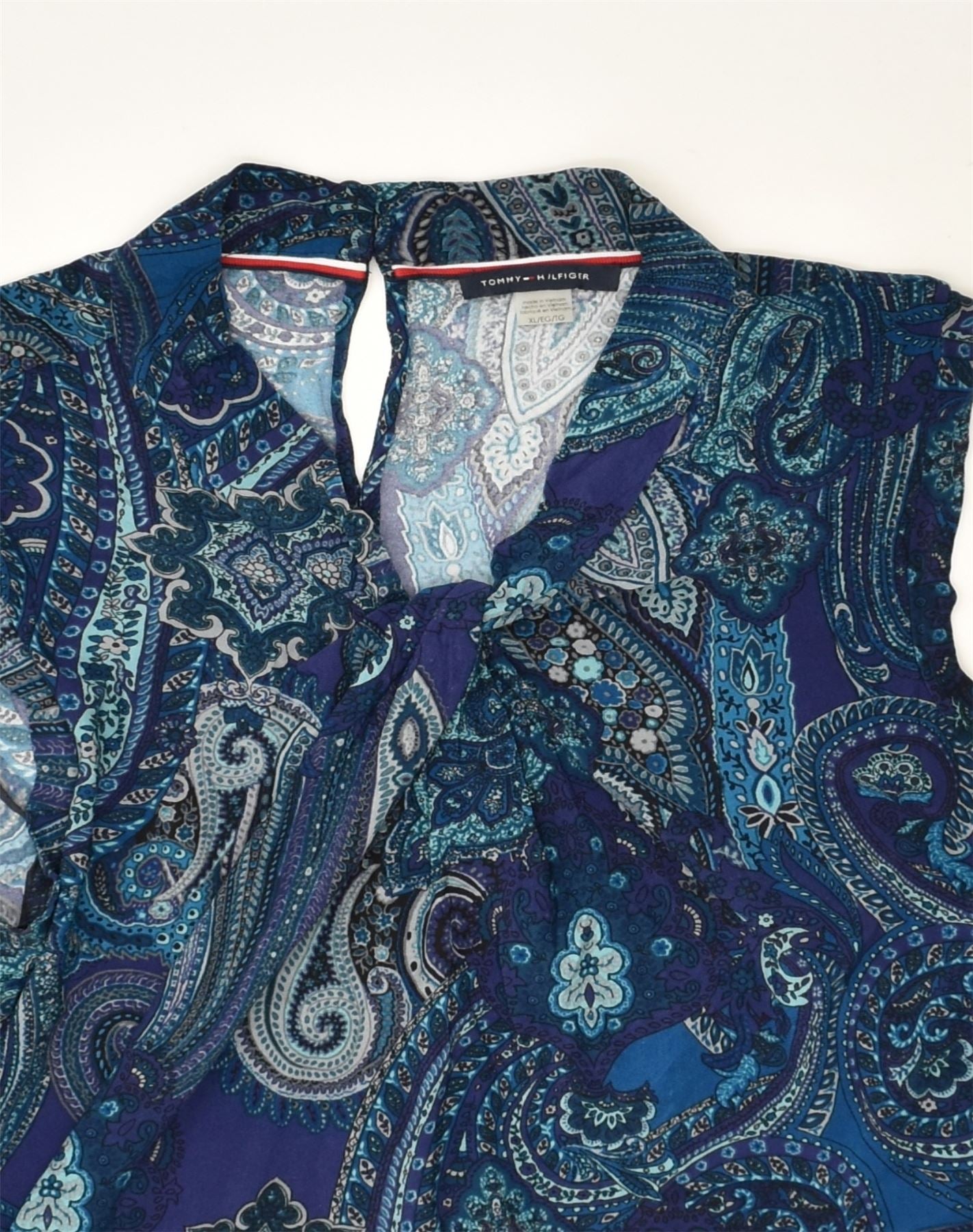 VINTAGE Womens Sleeveless Blouse Top UK 18 XL Blue Silk, Vintage &  Second-Hand Clothing Online