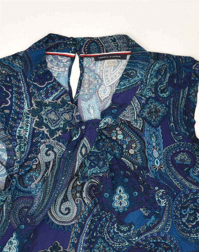 TOMMY HILFIGER Womens Sleeveless Blouse Top UK 18 XL Navy Blue Paisley | Vintage Tommy Hilfiger | Thrift | Second-Hand Tommy Hilfiger | Used Clothing | Messina Hembry 