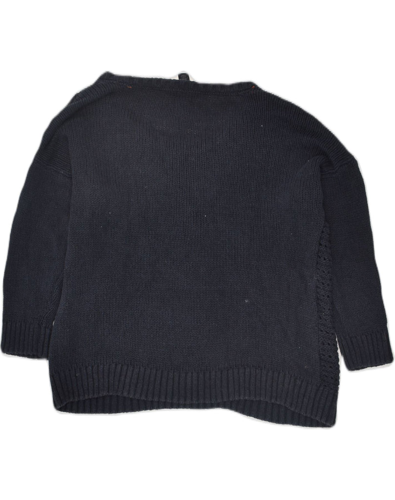 TOMMY HILFIGER Womens Boat Neck Jumper Sweater UK 12 Medium Navy Blue | Vintage Tommy Hilfiger | Thrift | Second-Hand Tommy Hilfiger | Used Clothing | Messina Hembry 