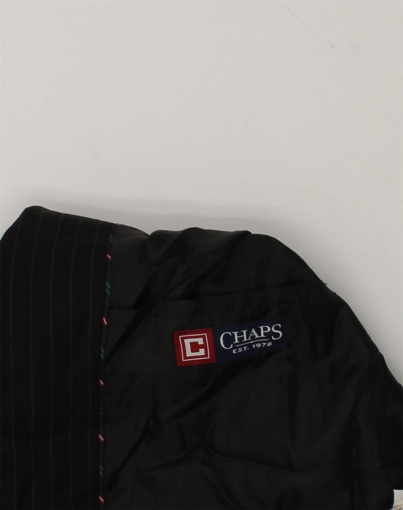 CHAPS Boys 2 Button Blazer Jacket 15-16 Years Black Pinstripe Polyester | Vintage Chaps | Thrift | Second-Hand Chaps | Used Clothing | Messina Hembry 