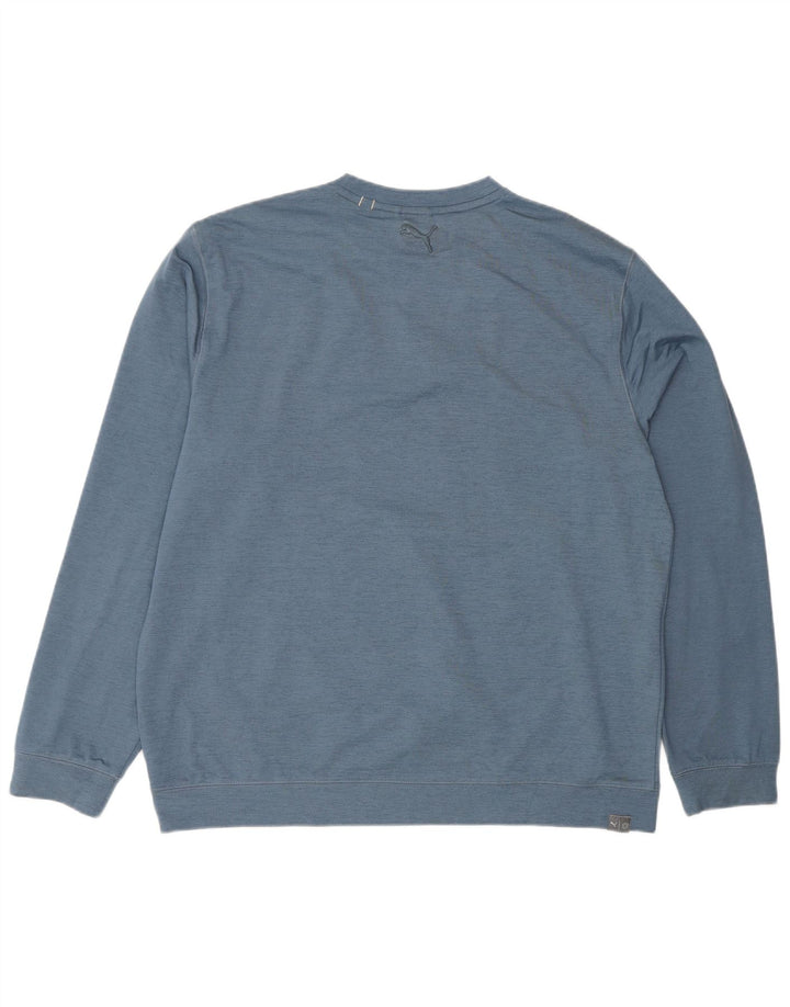 PUMA Mens Graphic Sweatshirt Jumper XL Blue Flecked
