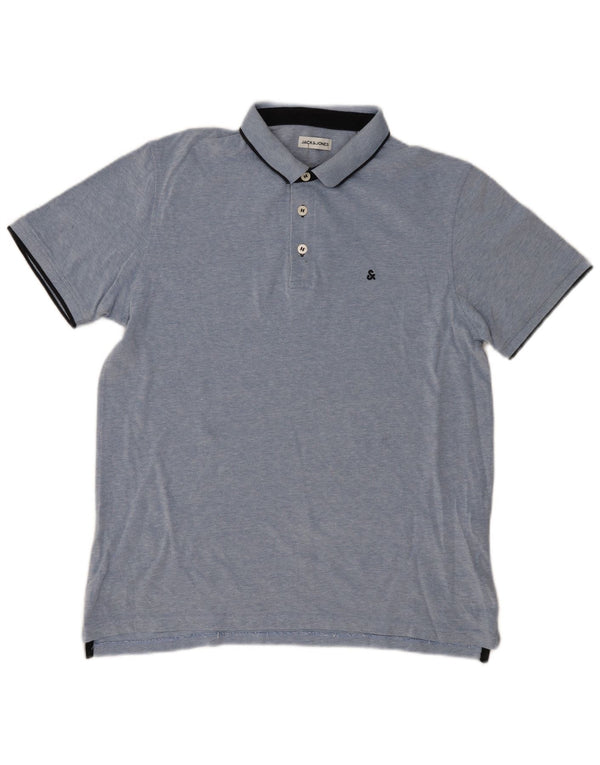Jack & Jones Mens Polo Shirt XL Blue Cotton
