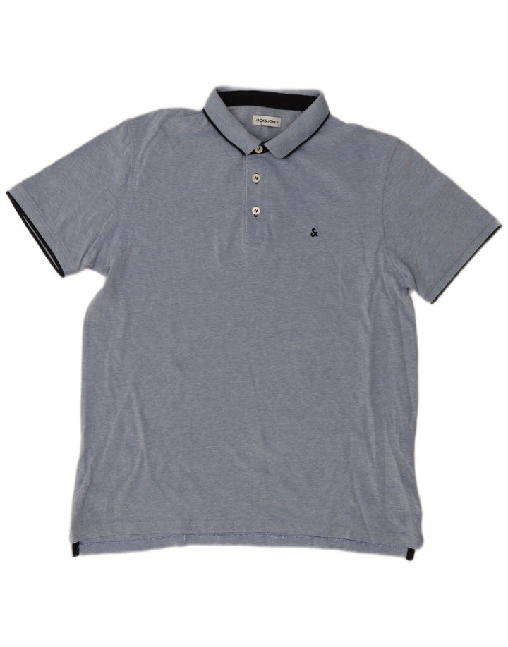 Jack & Jones Mens Polo Shirt XL Blue Cotton