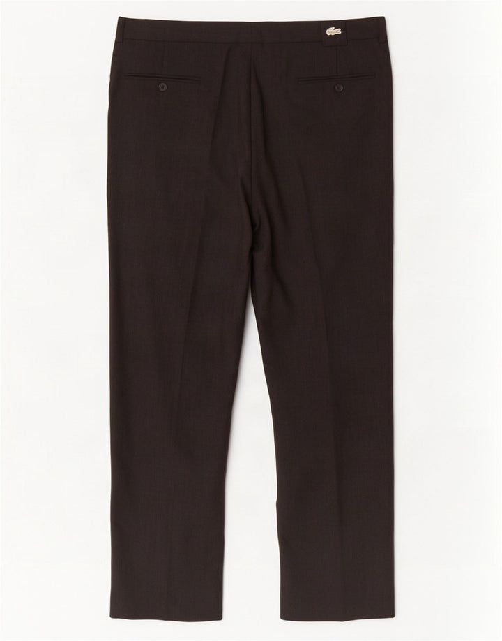 Lacoste Mens Pegged Suit Trousers Size 46 Large W36 L27 Grey Wool