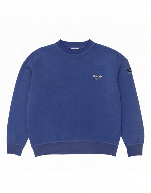 Reebok Mens Sweatshirt Jumper Large Blue Polyester