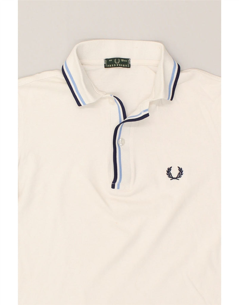 FRED PERRY Boys Polo Shirt 11-12 Years White Cotton | Vintage Fred Perry | Thrift | Second-Hand Fred Perry | Used Clothing | Messina Hembry 